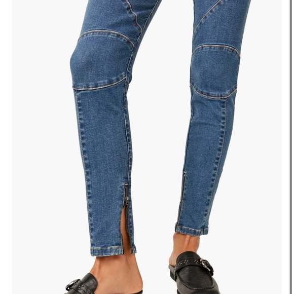 NWT We‎ the Free Bella Moto Mid Rise Skinny Side-Zipped Ankle Jeans in Prophecy - Picture 11 of 14